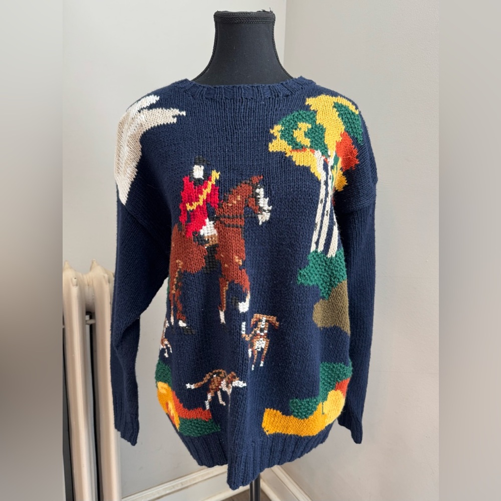 Michelle Stuart Multicolor Equestrian Sweater - image 1